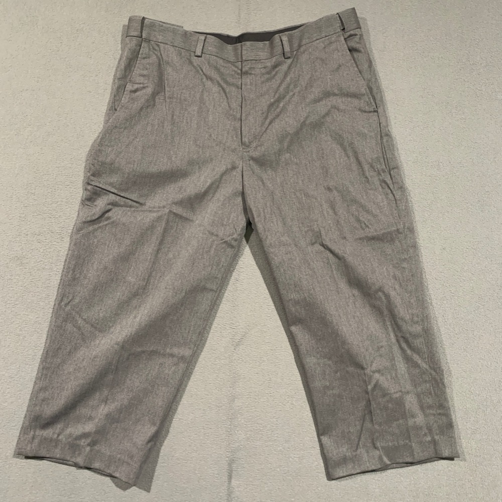 L.L.Bean Mens Comfort Waist Pants Gray Cotton Hemmed Size 38 Actual: 37x23.5